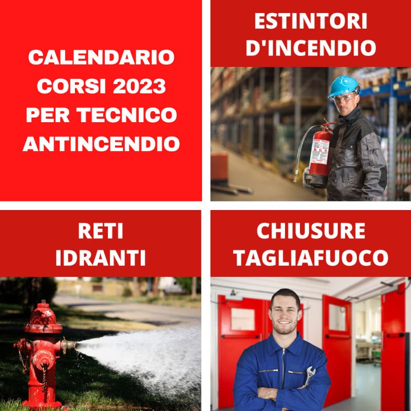 Scopri il Calendario corsi 2023 per Manutentore Antincendio!