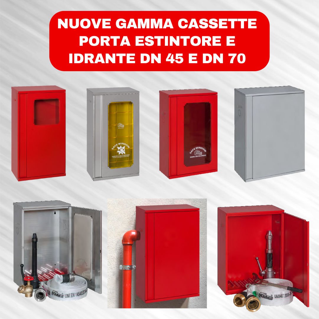 NUOVE GAMMA CASSETTE PORTA ESTINTORE E IDRANTE DN 45 e DN 70