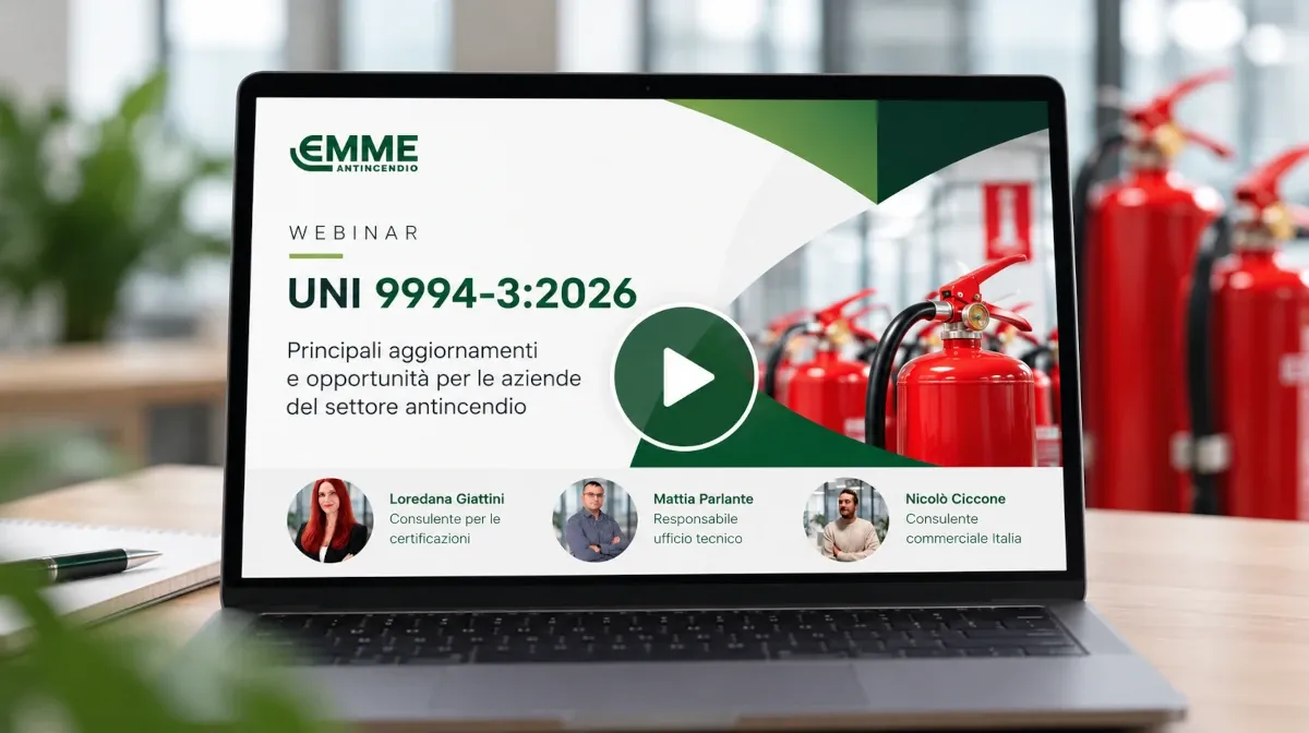 Webinar sulla nuova UNI 9994-3:2026 del 21 ottobre dalle 11.00 alle 12.00 - EMME Antincendio