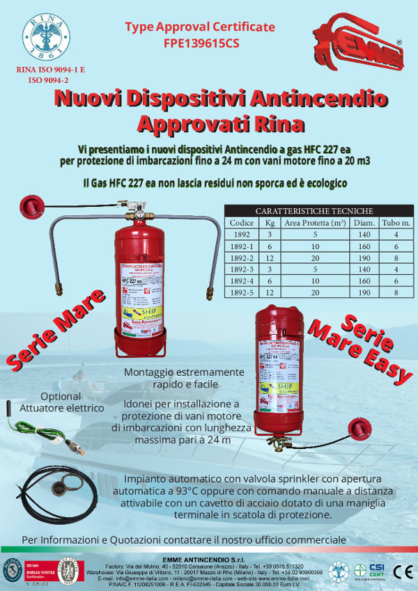 estintori per imabarcazioni serie mare