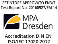 Estintore kg 9 Polvere - Codice 24095 - 55A 233BC - UNI EN 3-7 - Bombolina interna